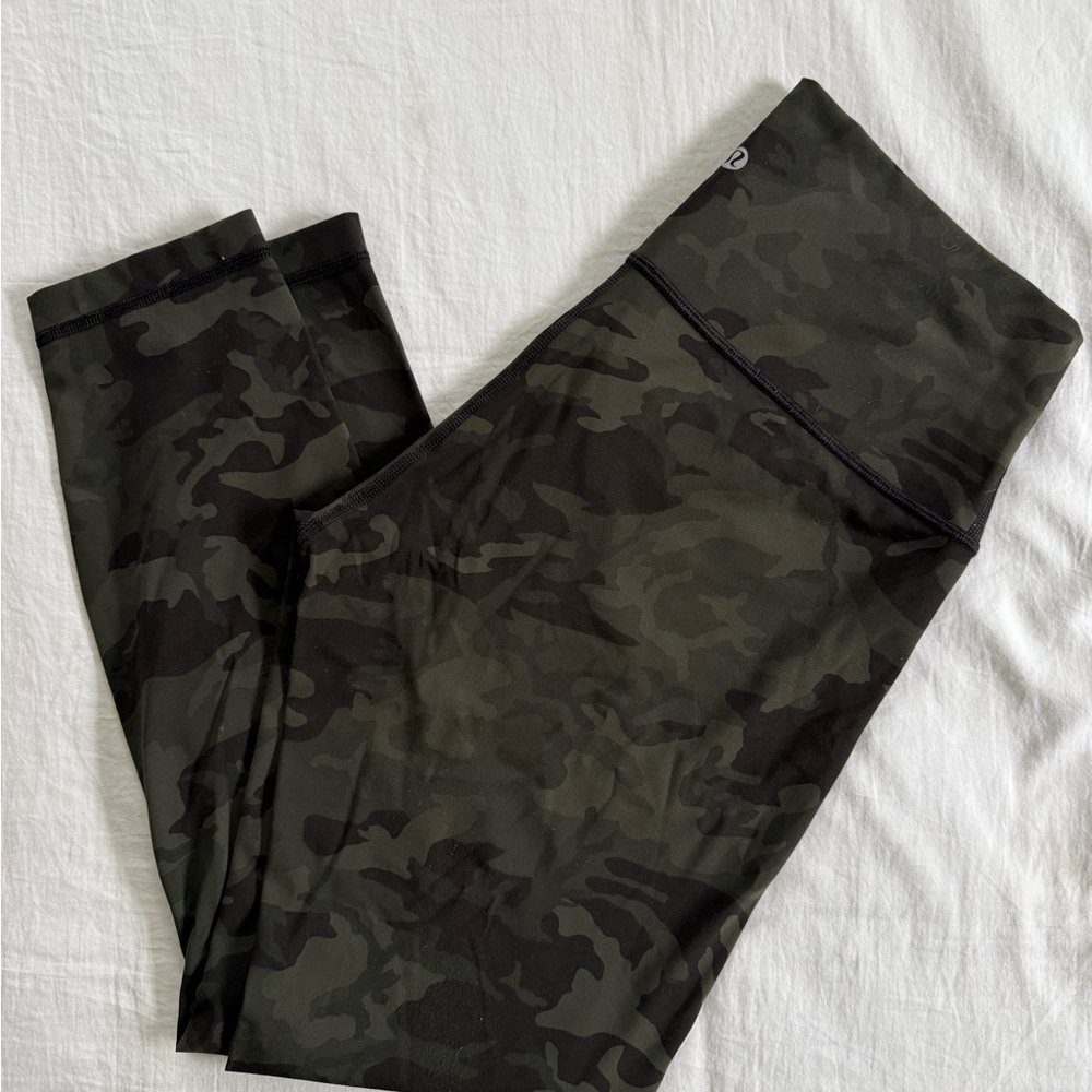 lululemon athletica Camouflage Leggings - Black and Green